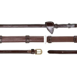 Dy’on Collection 5/8" Half Rubber Hunter Reins With 7 Leather Loops UK | Just Equine