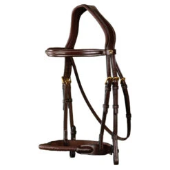Dy'on Collection Leather Covered Rope Noseband Bridle UK | Just Equine -Horse Haven Shop Dyon Leather Covered Rope Bridle Brown