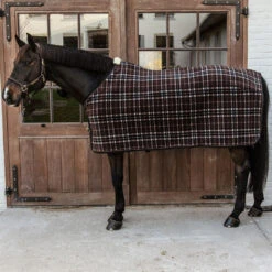 Kentucky Horsewear Fleece Rug Heavy Check Printing Brown UK | Just Equine