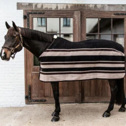 Kentucky Horsewear Fleece Rug Heavy Brown/Beige Stripes UK | Just Equine