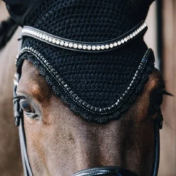 Kentucky Horsewear Long Fly Veil Stone And Pearl UK | Just Equine -Horse Haven Shop Fly Veil Long Stone And Pearl 1