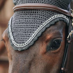 Kentucky Horsewear Long Fly Veil Stone And Pearl UK | Just Equine -Horse Haven Shop Fly Veil Long Stone And Pearl 3