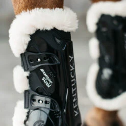 Kentucky Vegan Sheepskin Tendon Boots Bamboo Shield UK | 18 Kentucky Vegan Sheepskin Tendon Boots Bamboo Shield UK | -Horse Haven Shop Kentucky Horsewear Vegan Sheepskin Tendon Boots Elastic Black 2