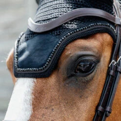 Wellington Fly Veil Velvet Pearls UK | Just Equine -Horse Haven Shop Kentucky Horsewear Velvet Fly Veil Pearls Black