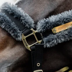 Kentucky Nylon Sheepskin Headcollar UK | Just Equine -Horse Haven Shop Kentucky Nylon Sheepskin Headcollar Grey 1