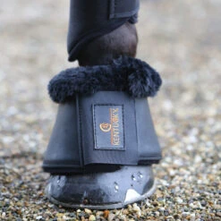 Sheepskin Leather Over Reach Boots UK | Just Equine 15 Sheepskin Leather Over Reach Boots UK | Just Equine -Horse Haven Shop Kentucky Sheepskin Over Reach Boot Black Black
