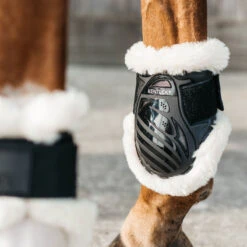 NEW Kentucky Vegan Sheepskin Young Horse Fetlock Boots UK | -Horse Haven Shop Kentucky Vegan Sheepskin Young Horse Fetlock Boots Black 2