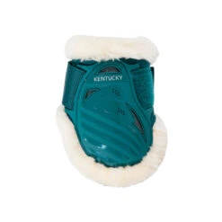 NEW Kentucky Vegan Sheepskin Young Horse Fetlock Boots UK | -Horse Haven Shop Kentucky Vegan Sheepskin Young Horse Fetlock Boots Emerald Face On
