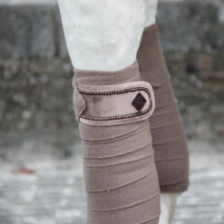 Polar Fleece Bandages Velvet Pearls UK | Just Equine -Horse Haven Shop Polar Fleece Bandages Velvet Pearls Beige