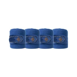 Polar Fleece Bandages Velvet Pearls UK | Just Equine -Horse Haven Shop Polar Fleece Bandages Velvet Pearls Navy 1