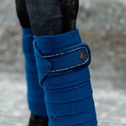 Polar Fleece Bandages Velvet Pearls UK | Just Equine -Horse Haven Shop Polar Fleece Bandages Velvet Pearls Navy