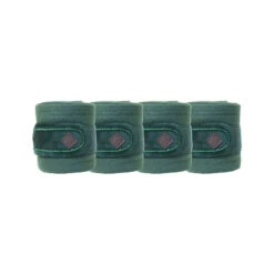 Polar Fleece Bandages Velvet Pearls UK | Just Equine -Horse Haven Shop Polar Fleece Bandages Velvet Pearls Pine Green 1