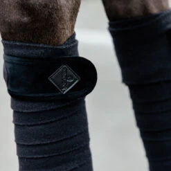 Polar Fleece Basic Velvet Bandages UK | Just Equine -Horse Haven Shop Polar Fleece Basic Velvet Bandages Black