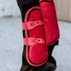 Kentucky Horsewear Tendon Boots Bamboo Elastic Velvet - Red UK | Just Equine