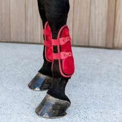Kentucky Horsewear Tendon Boots Bamboo Elastic Velvet - Red UK | Just Equine -Horse Haven Shop Tendon Boots Bamboo Elastic Velvet Red