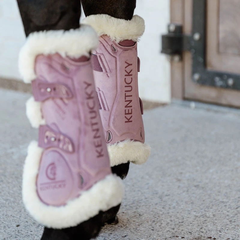 Vegan Sheepskin Tendon Boots Bamboo Elastic Velvet - Old Rose UK | Just Equine 1 Vegan Sheepskin Tendon Boots Bamboo Elastic Velvet - Old Rose UK | Just Equine