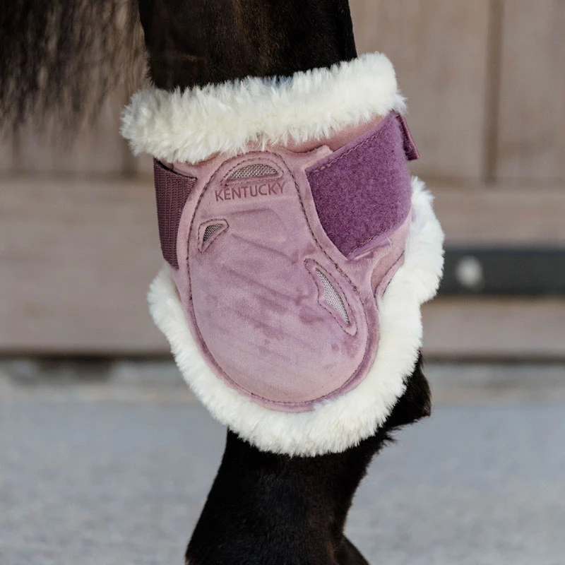 Vegan Sheepskin Young Horse Fetlock Boots Velvet - Old Rose UK | Just Equine 1 Vegan Sheepskin Young Horse Fetlock Boots Velvet - Old Rose UK | Just Equine